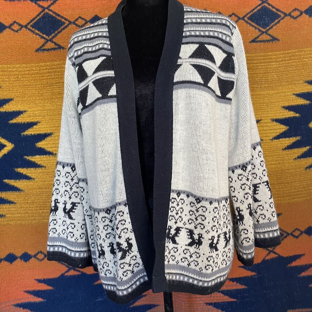 Vintage Billie Jo Winter Open Cardigan Sweater. S/M. USA. Early 80’s. Kimono.